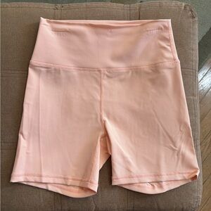 Peach Women's High-Waisted Workout Shorts